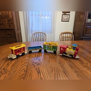 Vtg 1973 Fisher Price Little People Circus Train 991 Locomotive Engine + 3 Cars